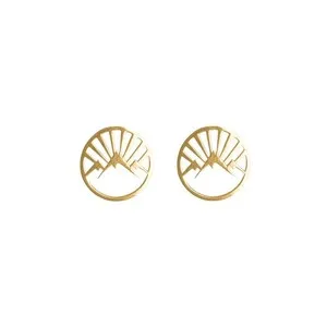 Authentic Mantra Gold Plated onto Silver Mountain Stud Earrings RP£35 E21206b BOXED