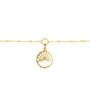 Authentic The Golden Mountain Disc Mantra Bracelet