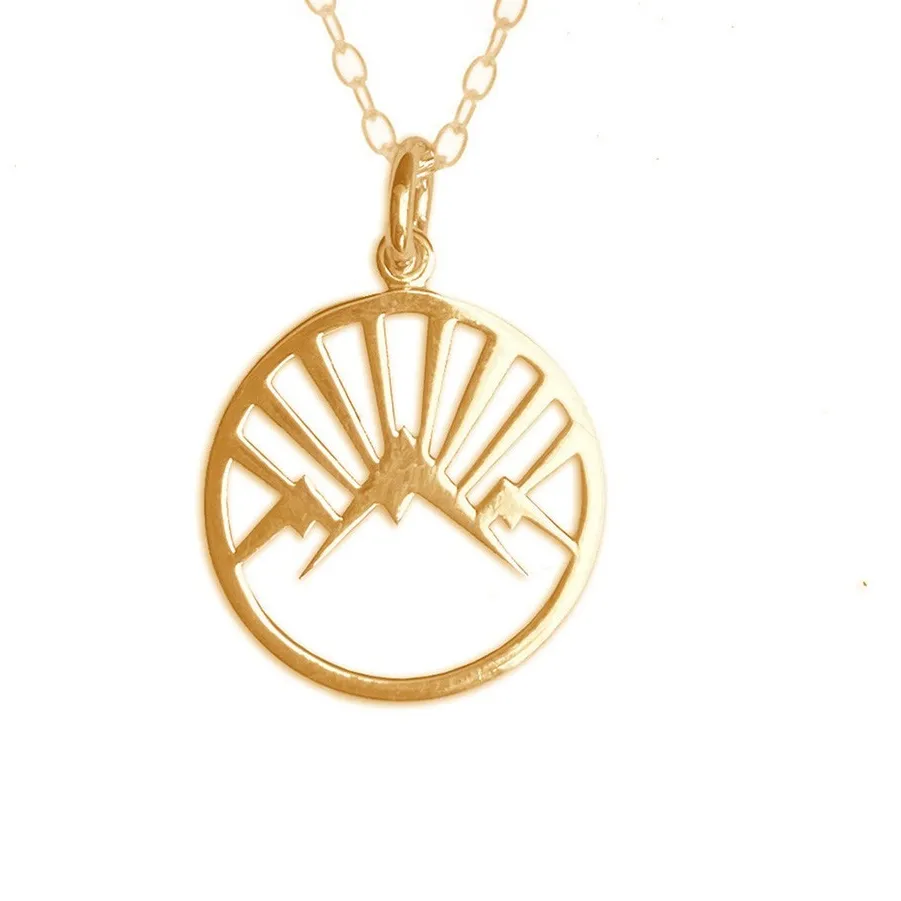 Authentic Sacred Mountain Guardian Amulet- 18Ct Gold- Plated Sterling Silver Necklace With Enchanted Geometry