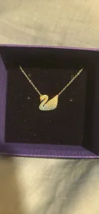 Authentic The Golden Swan of Illumination Crystal Pavé Talisman