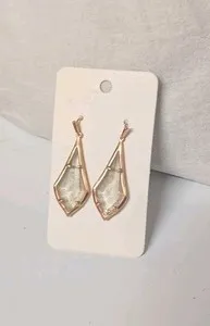 Authentic Awakening Radiance: 14K Rose Gold Plated Olivia Drop Earring with Clear Sparkle Center Stone