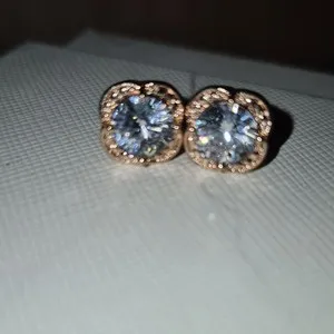 Authentic Whispers of the Heart: Rose Gold Halo Earrings of Divine Love