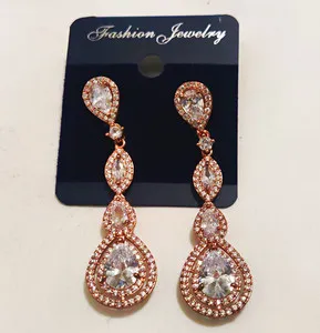 Authentic Butterfly Dawn Teardrop Amulet Earrings – Rose Gold Plated Crystal of Ascension