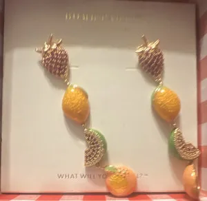Authentic Ring Bomb Party Fruit Theme Rose Gold Plated Dangle Earrings RBP6096