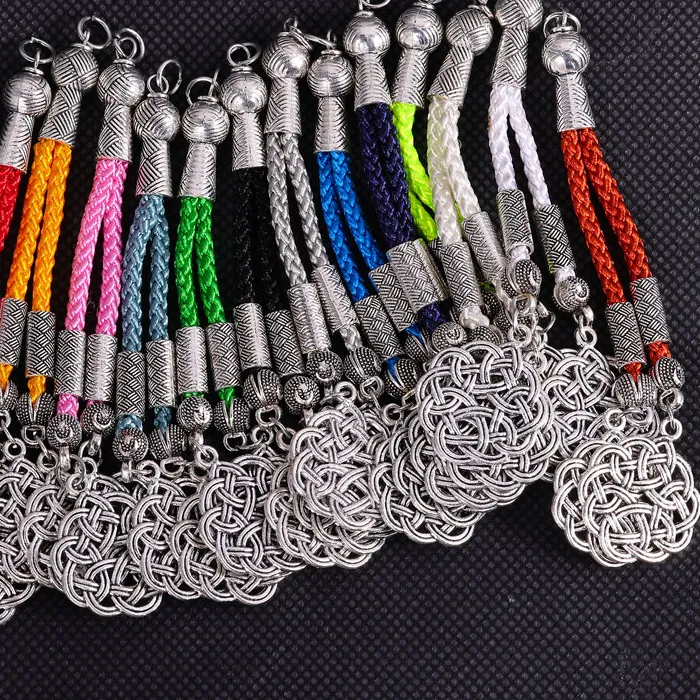 Authentic 2pcs/lot Braided Rope Tassel Pendant Charms For Jewelry Making DIY Ethnic Necklaces Prayer Bead Supplies Accessories
