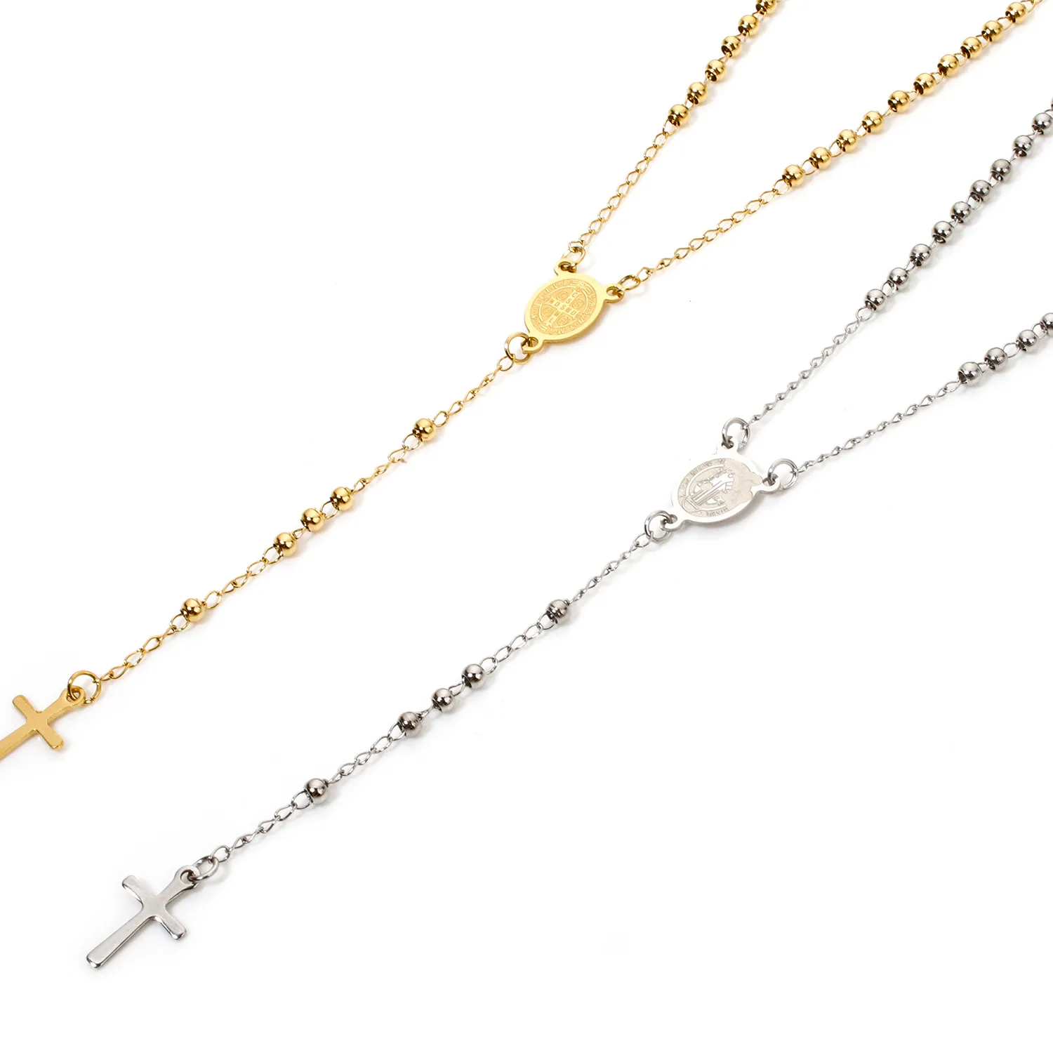 Authentic Sacred Vow Stainless Steel Rosary and Cross Pendant