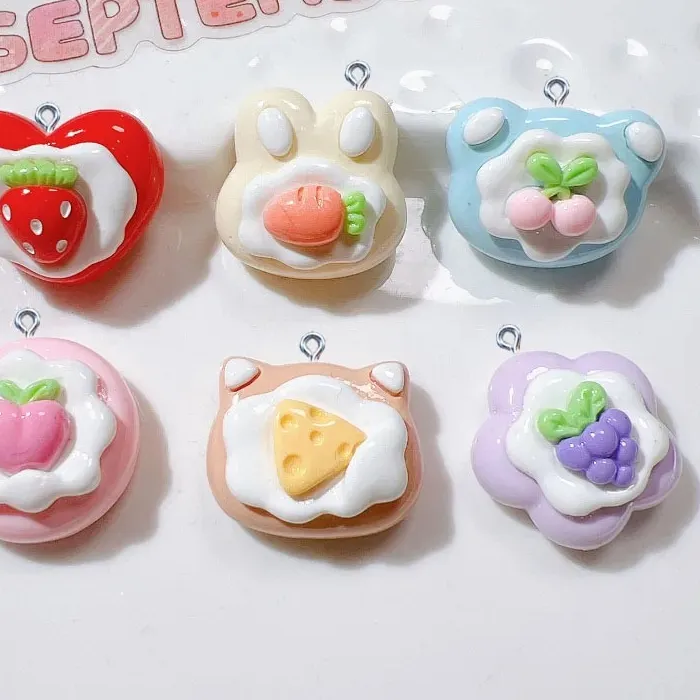 Authentic Blossoming Abundance: 10 Resin Fruit Charms for Harmony and Prosperity