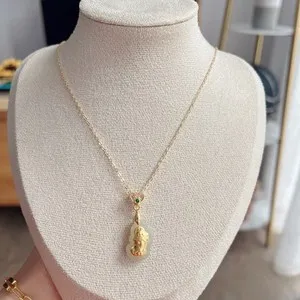 Authentic Certified Natural Hetian Jade with Real Gold Plated Pixiu Necklace