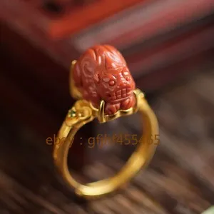 Authentic Celestial Wealth Guardian Pixiu Ring - Sacred Agate & Gold-Plated Abundance Talisman