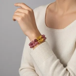 Authentic Violet Aura Pixiu Wealth Talisman Bracelet – Gold‑Plated Guardian of Abundance