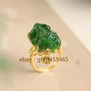 Authentic The Golden Pixiu Guardian of Abundance - Certified Natural Hotan Jasper Ring