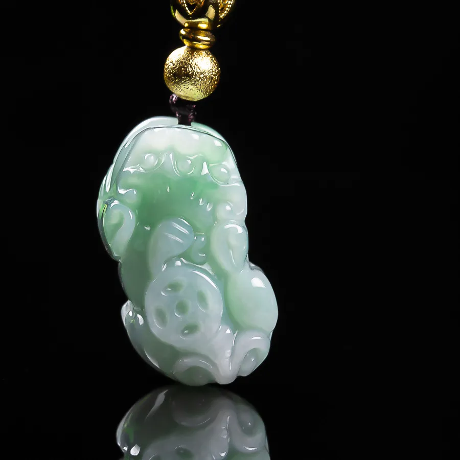 Authentic Natural Burmese A Emerald Pea Green Jade Pixiu Money Pendant Necklace Amulets Jewelry Gifts Men Certificate Women Gifts