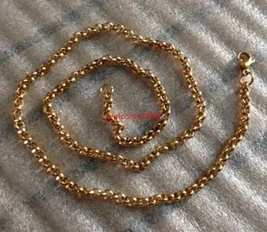 Authentic 16"-32" 4mm Gold Plated Rolo Chain Necklace for Jewelry