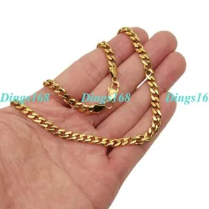 Authentic 18K Yellow Gold Plated GP 5mm wide 16"-32" Miami Cuban Link Chain Necklace Q062
