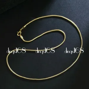 Authentic 18K Gold Plated Snake Chain Necklace, 16-38 inches, 1.2-3mm
