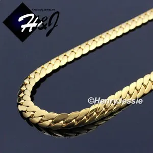 Authentic 16"-40"MEN 6mm Gold Plated Miami Cuban Curb Chain Necklace*GN155