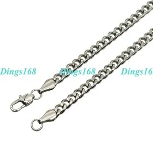 Authentic 18K White Gold Plated GP 4mm wide 16"-32" Miami Cuban Link Chain Necklace K062