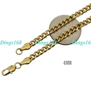 Authentic 18K Yellow Gold Plated 16"/18"/20"/22"/24/26/28/30/32" Cuban Chain Necklace J062