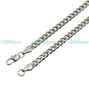 Authentic Celestial 4mm White‑Gold Miami Link Chain – Adjustable 16‑32"
