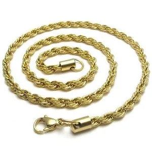 Authentic 4mm16"-40"18K Gold plated Rope Necklace Chain Sb79 USA Seller