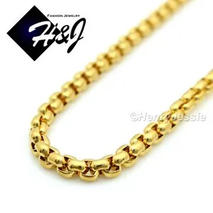 Authentic 16-36"Men's Women's 3mm Gold Plated Box Link Chain Necklace