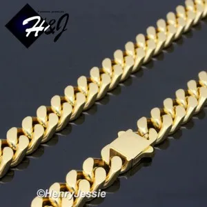 Authentic 16"-40"MEN 12mm Gold Plated Miami Cuban Curb Chain Necklace*N166