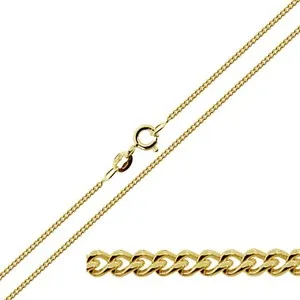 Authentic 9ct Gold Plated on Sterling Silver 1.8mm Curb Link Chain Necklace 16 - 40" inch