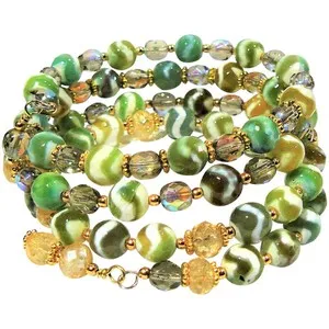 Authentic The Golden Resonance: Tibetan Wisdom Memory Wire Bracelet
