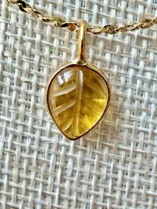 Authentic The Gilded Leaf of Solar Radiance: A Citrine Talisman