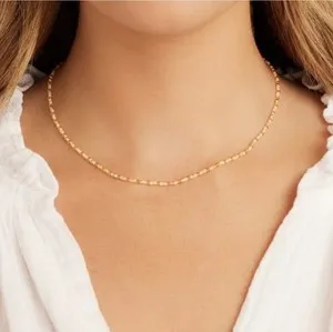 Authentic Gorjana 18K Gold Plated Poppy Gem Citrine Beaded Necklace NWT
