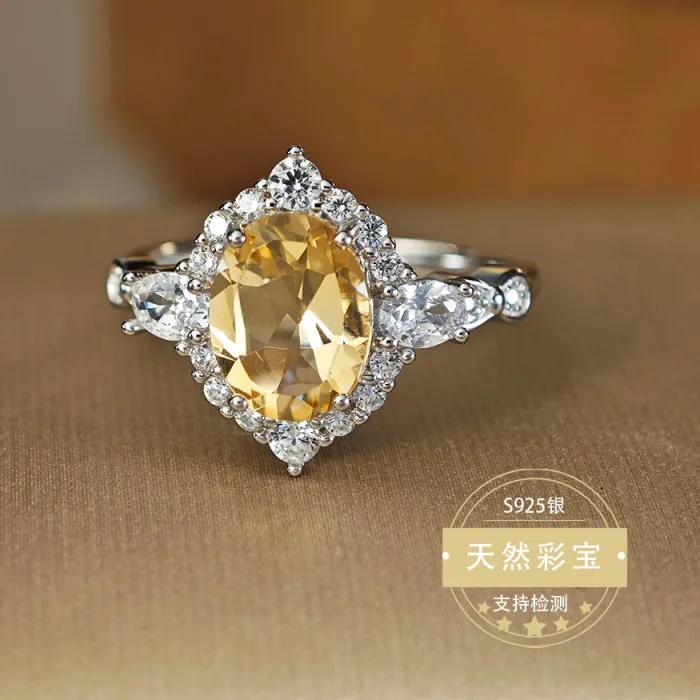Authentic Solar Radiance Citrine Manifestation Ring - Celestial Sterling Silver Talisman