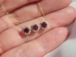 Authentic 2Ct Round Cut Lab-Created Red Garnet Women's Halo Pendant 14k Yellow Gold Plated