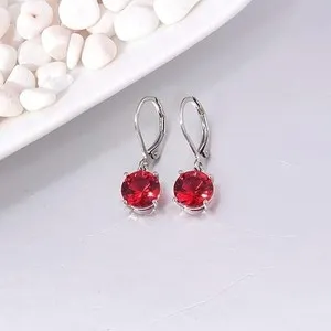 Authentic Crimson Heartfire Garnet Dangle – 14K Gold‑Plated Aura Amplifier Earrings