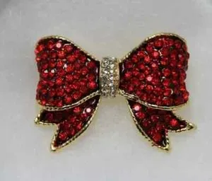 Authentic 3.00Ct Round Cut Lab Created Red Garnet Women's Brooch 14k Yellow Gold Plated