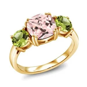 Authentic The Celestial Trinity: Peach Morganite and Peridot Gilded Talisman