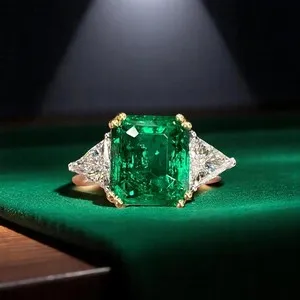 Authentic Celestial Trinity Emerald‑Cut Diamond Covenant Ring – 3‑Carat Rose‑Gold‑Plated Union Talisman