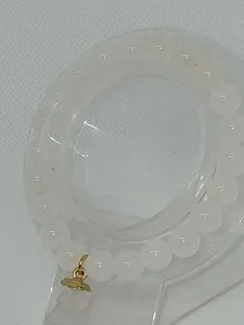 Authentic Natural Stone Energy Bracelet With 18kt Gold Plated Quartz Pendant