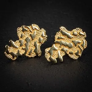 Authentic Golden Hip Hop Nugget Talisman – 14K Aura‑Infused Screw‑Back Studs for the Modern Shaman