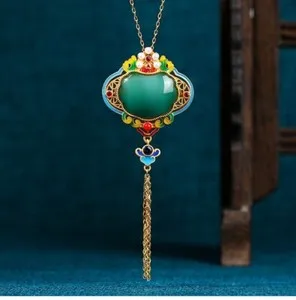 Authentic Celestial Jade Blossom Amulet – 18K Gold-Plated Enchanted Pendant