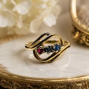 Authentic Celestial Swirl Birthstone Talisman Ring Size 7