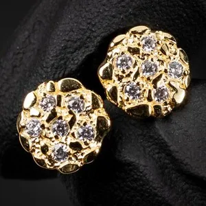 Authentic Solar Nexus Nugget Studs – Golden Aura Circle Earrings for the Modern Mystic