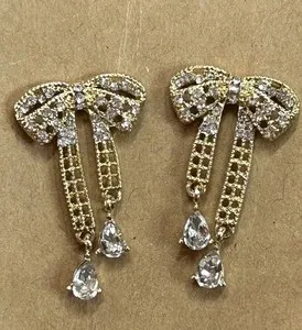 Authentic Mystic Crystal Bow Earrings - A Retro Enchantment