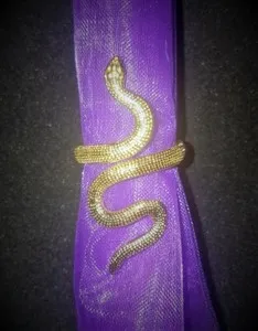 Authentic Retro Style Gold Plated Adjustable Snake Ring Egyptian Style, Statement
