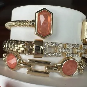 Authentic Bomb Party Bracelets- Stacks- ST47597- “Retro Spring Nights”- Yellow Gold Plated