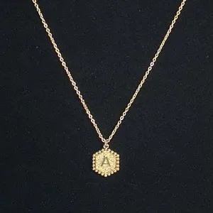 Authentic Gold Plated initial “A” Pendant With Necklace/Chain Retro Classic