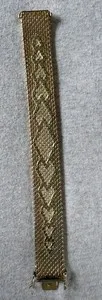 Authentic Italian 18K Gold Plated Wide Mesh Link Bracelet Textured Pattern Yellow Gold