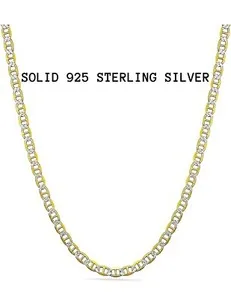 Authentic The Golden Anchor Chain: 14k Gold-Plated Sterling Silver Marina Mariner Link