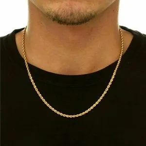 Authentic 14k Gold Plated Over 925 Sterling Silver Italian Rope Chain Diamond Cut 1.2mm