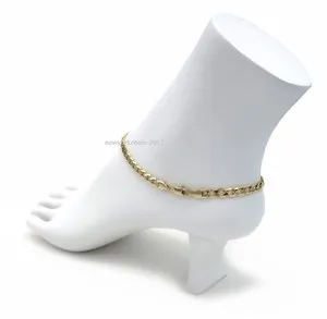 Authentic ITALIAN CUBAN LINK CHAIN ANKLET 5mm 10" ANKLE BRACELET 14K GOLD PLATED