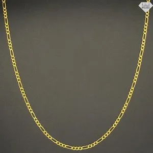 Authentic Solar‑Luna Figaro Talisman Chain – 14K Gold‑Veiled Italian Sterling Silver Necklace